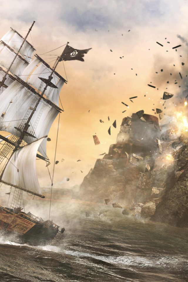 Кредо Убийцы IV корабль атакует форт