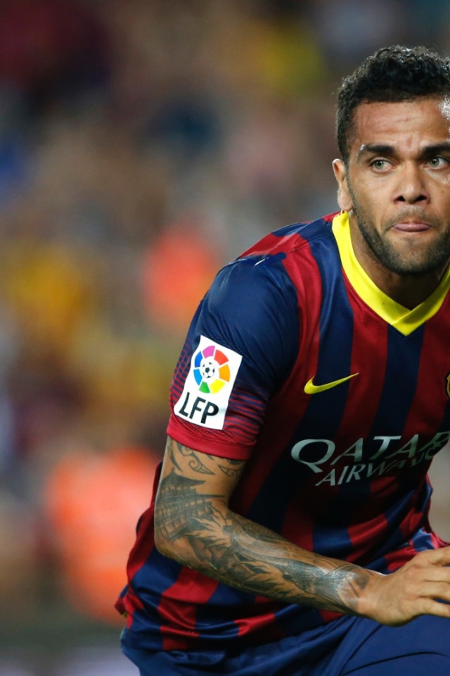 Барселона Даниэл Алвес во время игры