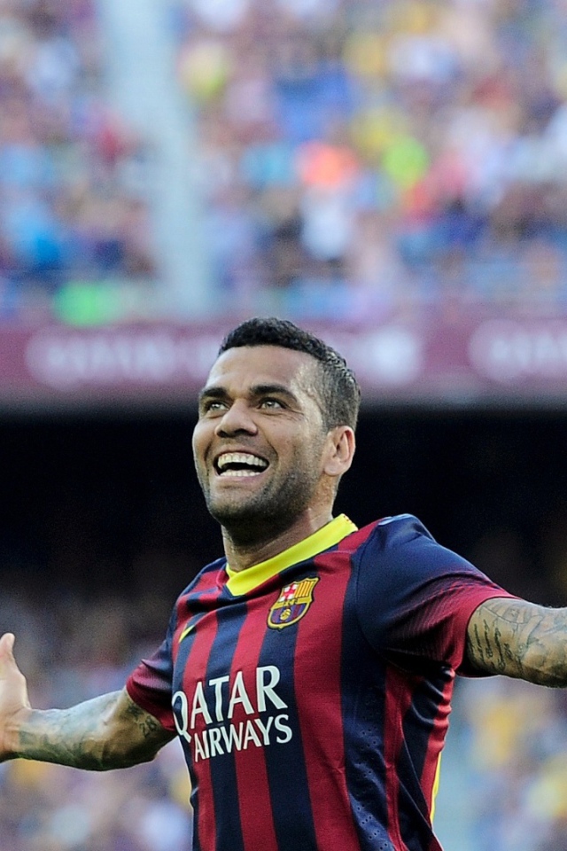 Барселона Даниэл Алвес благодарит болельщиков