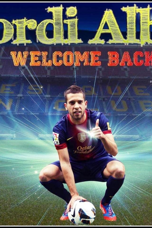 Барселона Хорди Альба на футбольном поле