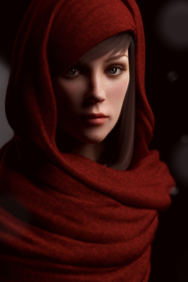 Девушка в красном шарфе