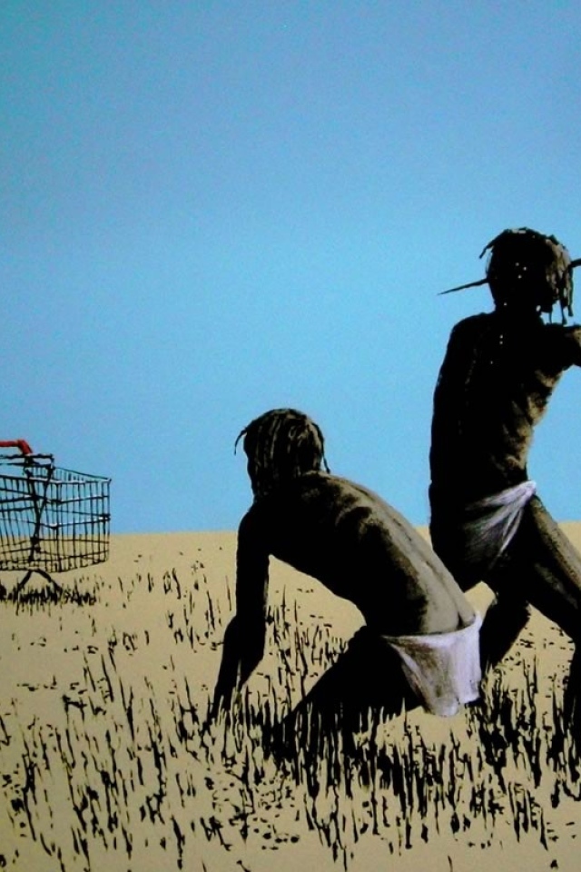 Граффити, древние люди и магазинные корзины, Бэнкси