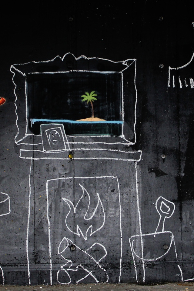 Граффити, уютная комната