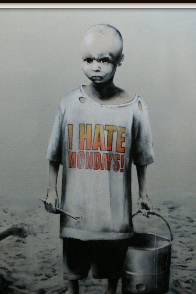 Граффити, ненавижу понедельники, художник Бэнкси