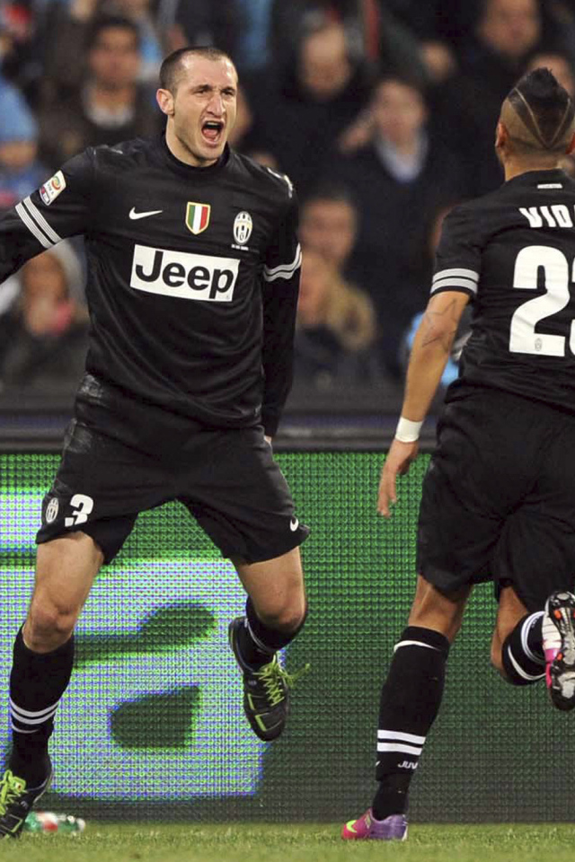 Ювентус Джорджо Кьеллини на футбольном поле