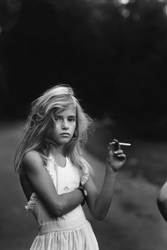 Photo of the girl with a cigarette