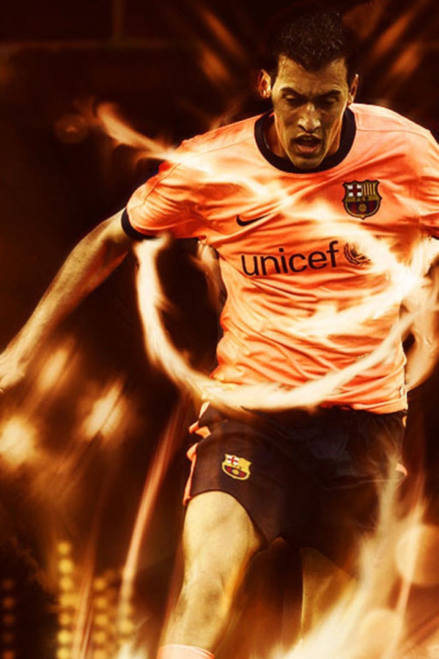 Футболист Барселоны Серхио Бускетс в огне