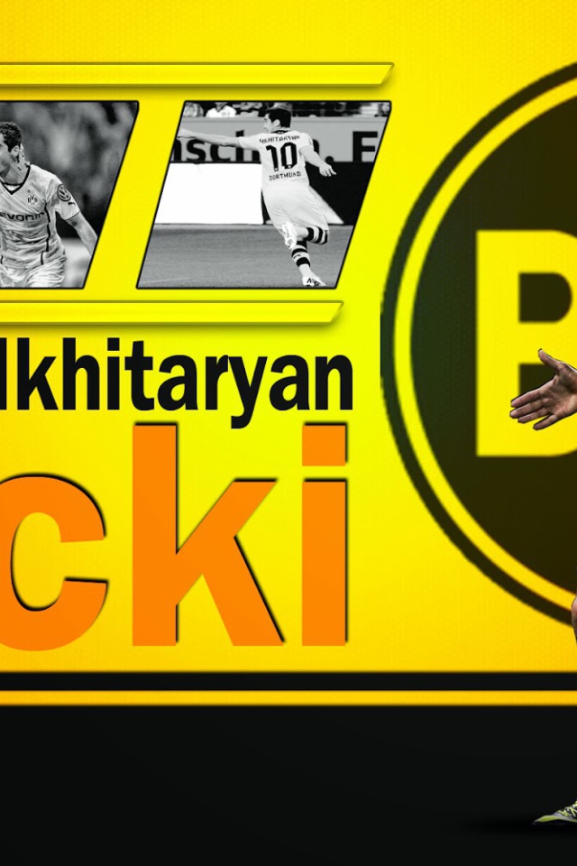 The football player of Dortmund Henrikh Mkhitaryan in yellow colours