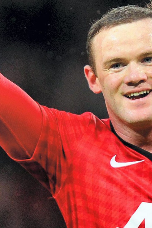 The forward of Manchester United Wayne Rooney on the field