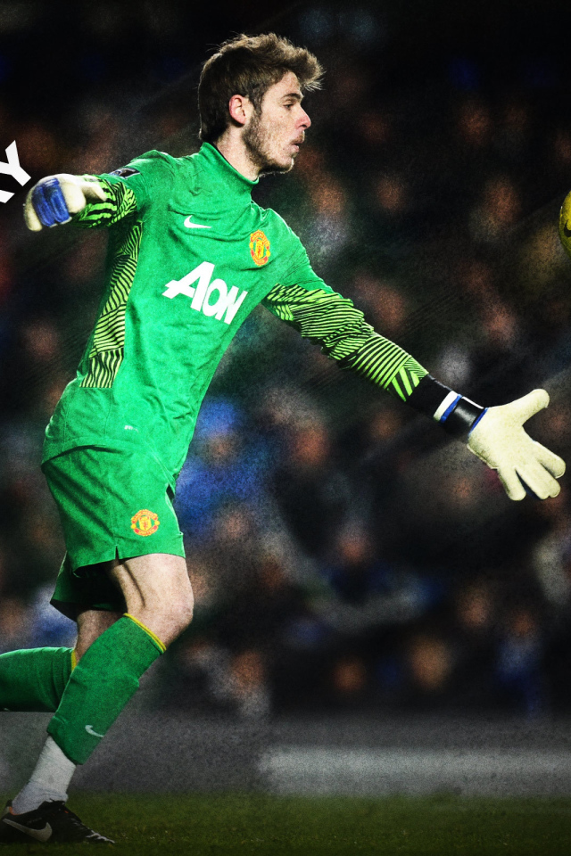 Голкипер Манчестер Юнайтед Давид де Хеа ловит мяч