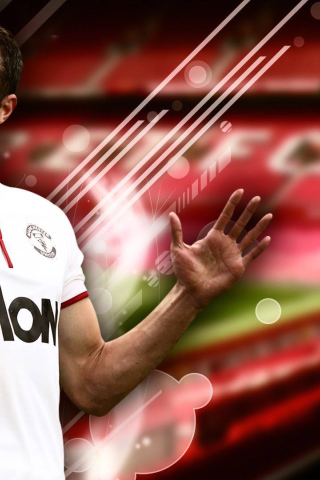 Игрок из Манчестер Юнайтед Робин ван Перси забивает гол