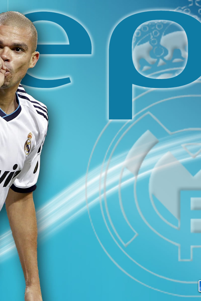 The player of Real Madrid Pepe on the blue background