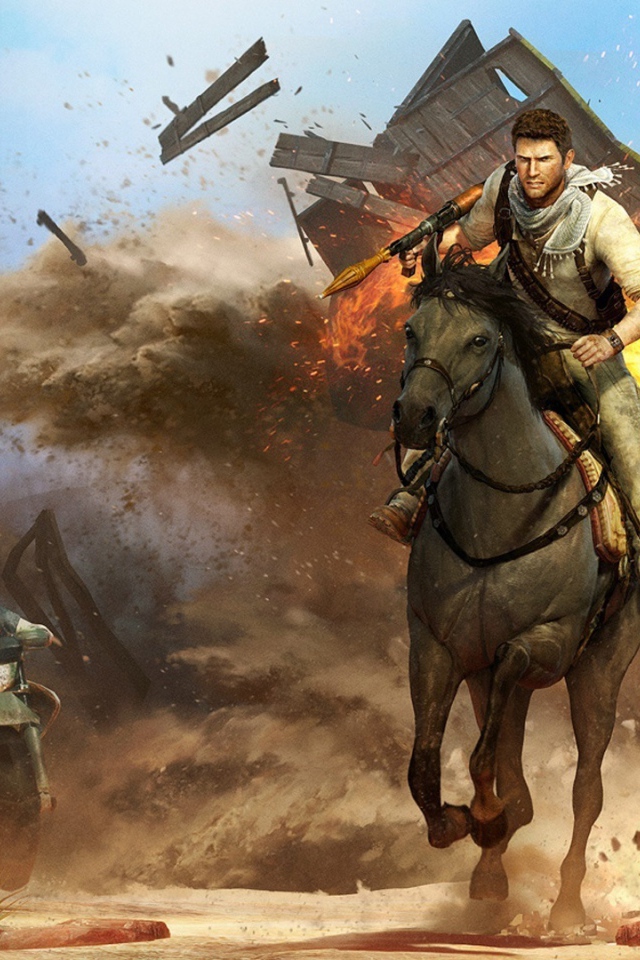 Uncharted 3: Дрейк находится лошади