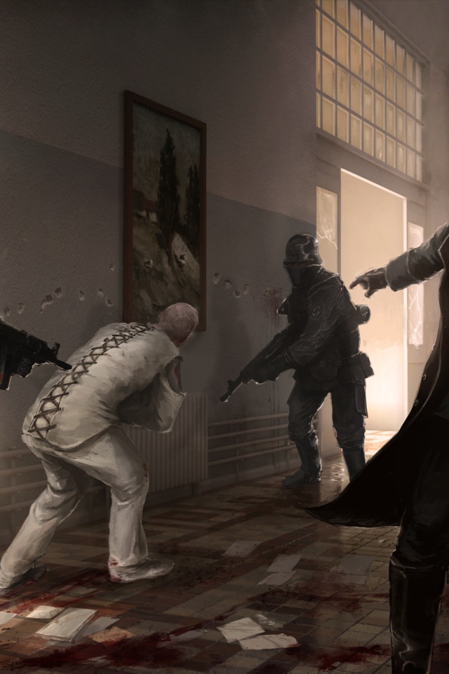 Wolfenstein New Order немцы в больнице