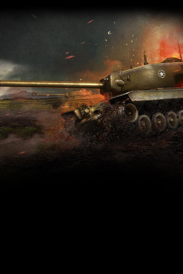 американский танк в огне