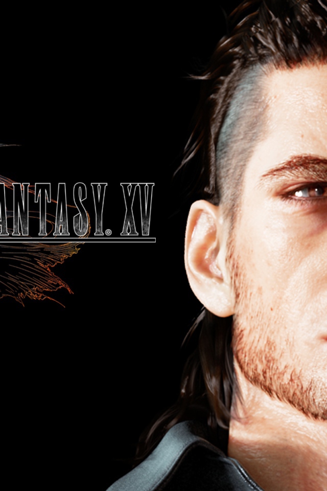 Герой игры на черном фоне Final Fantasy XV