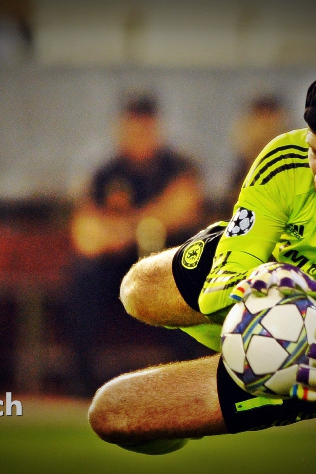 Лучший футболист Челси Петр Чех взял мяч