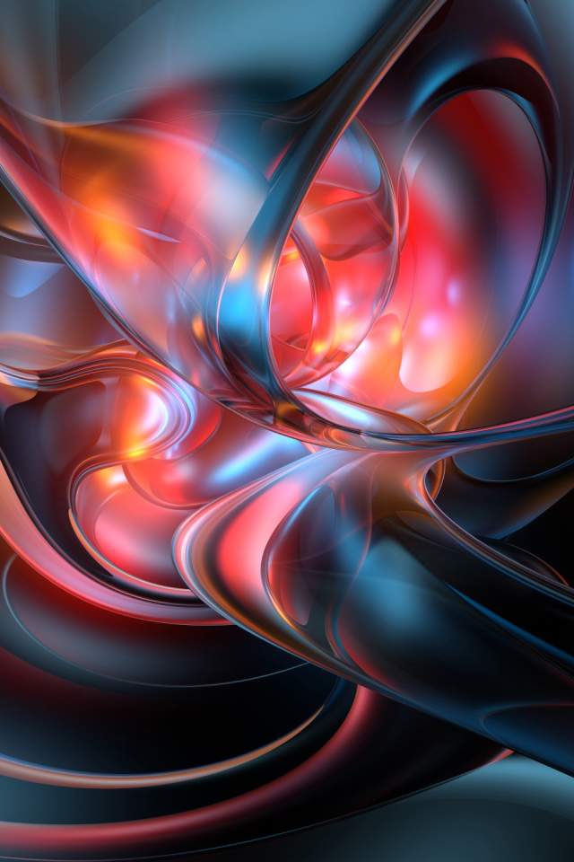 Абстрактный рисунок в красно синем тоне