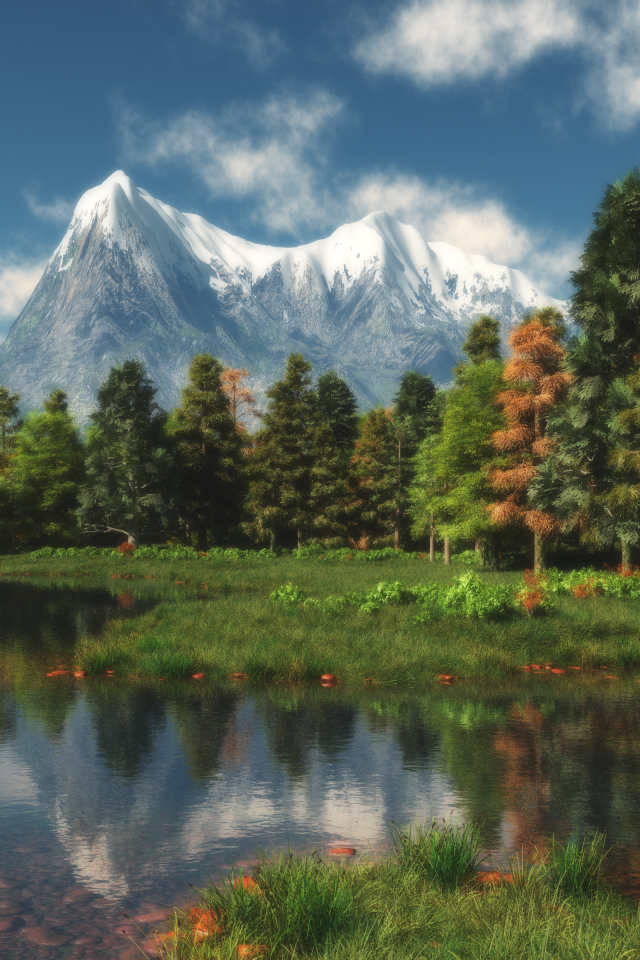 Красивые горы, 3D