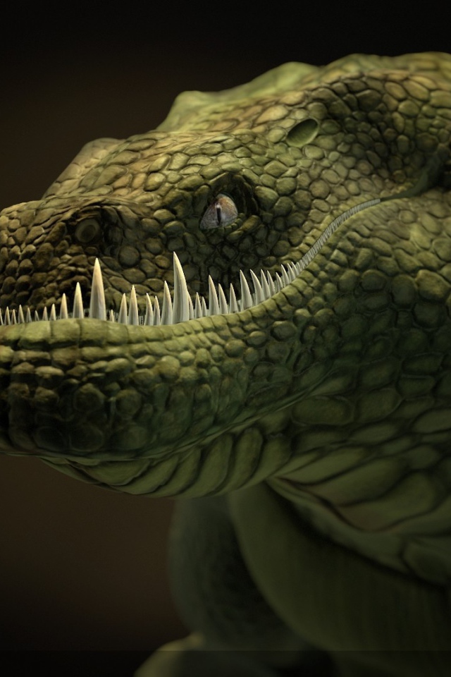 Крокодил с острыми зубами