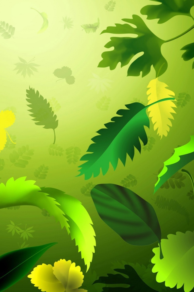 Зеленые листья 3Д