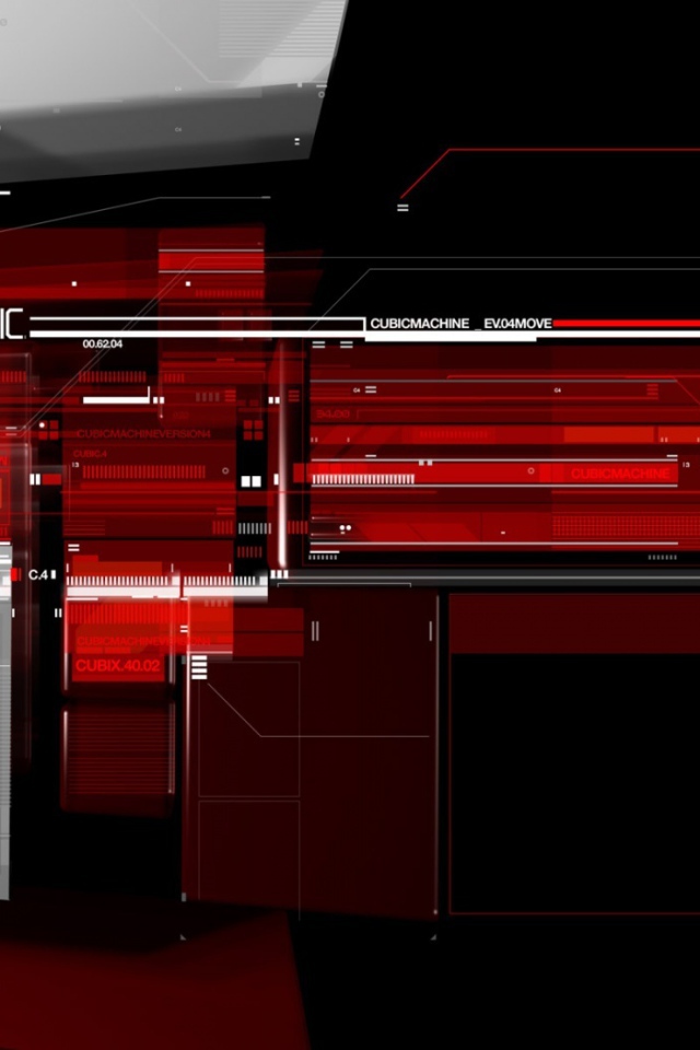 Красное кубическое техно 