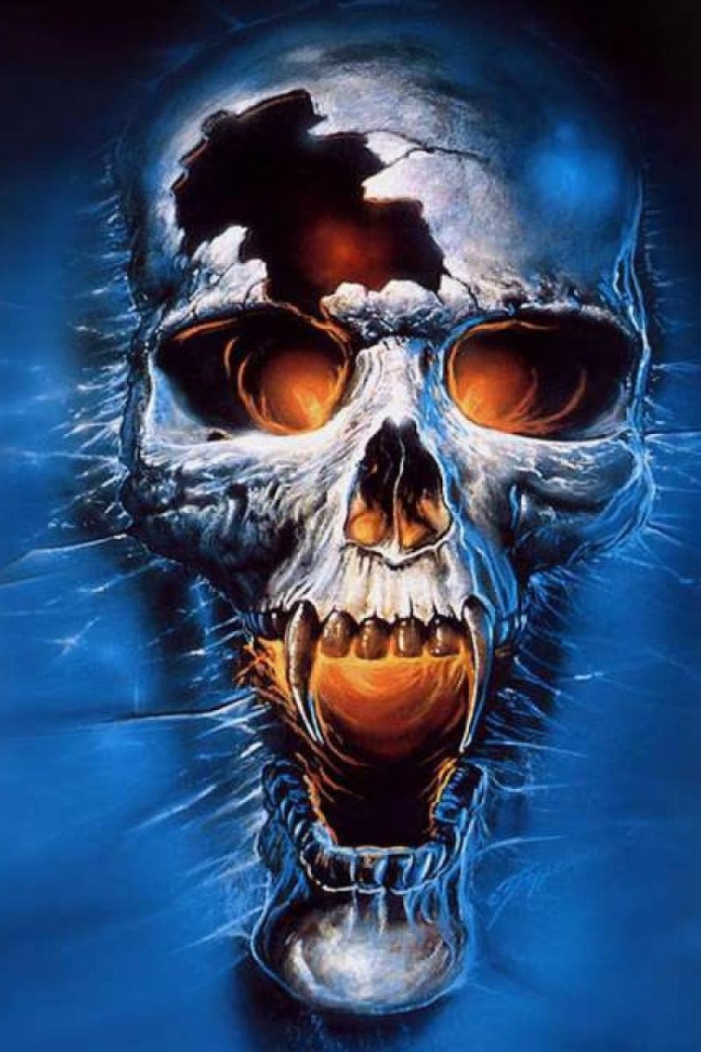 Череп на синем фоне