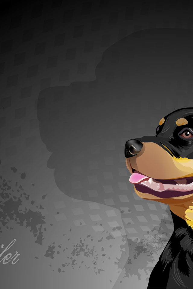 Нарисованная собака ротвейлер