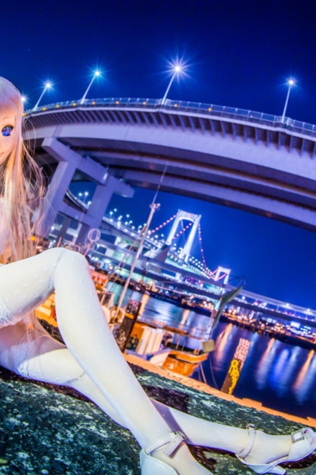 Кукла Аниме на мостовой