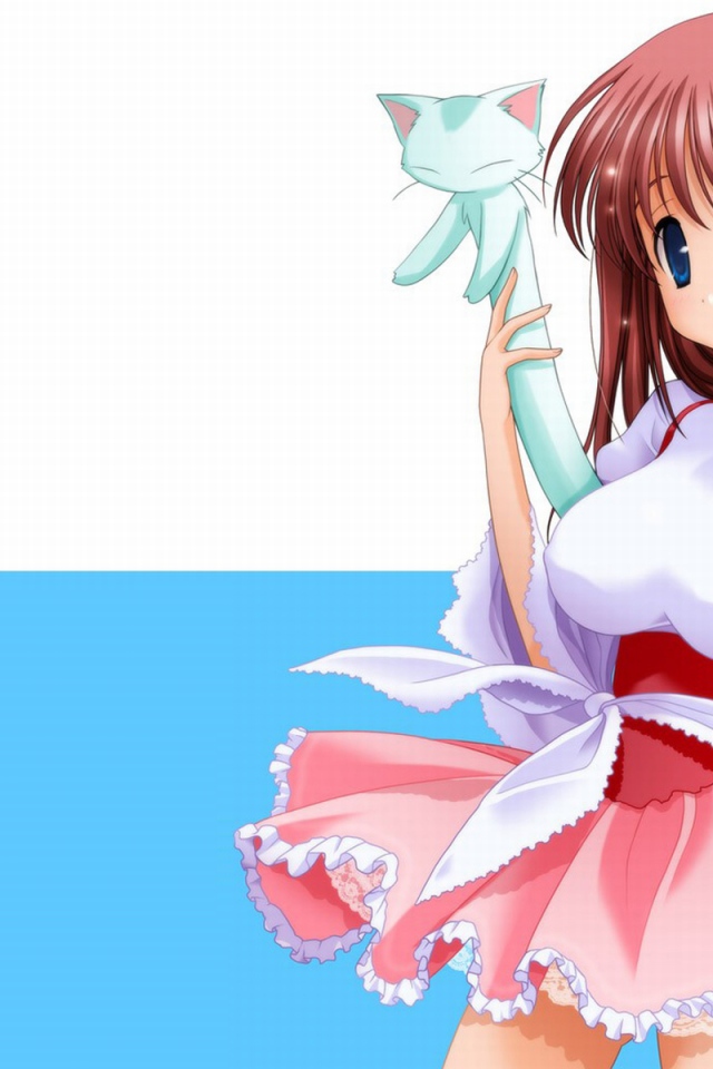 Аниме девочка с котом