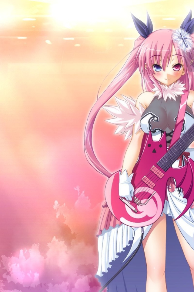 Аниме девочка с гитарой