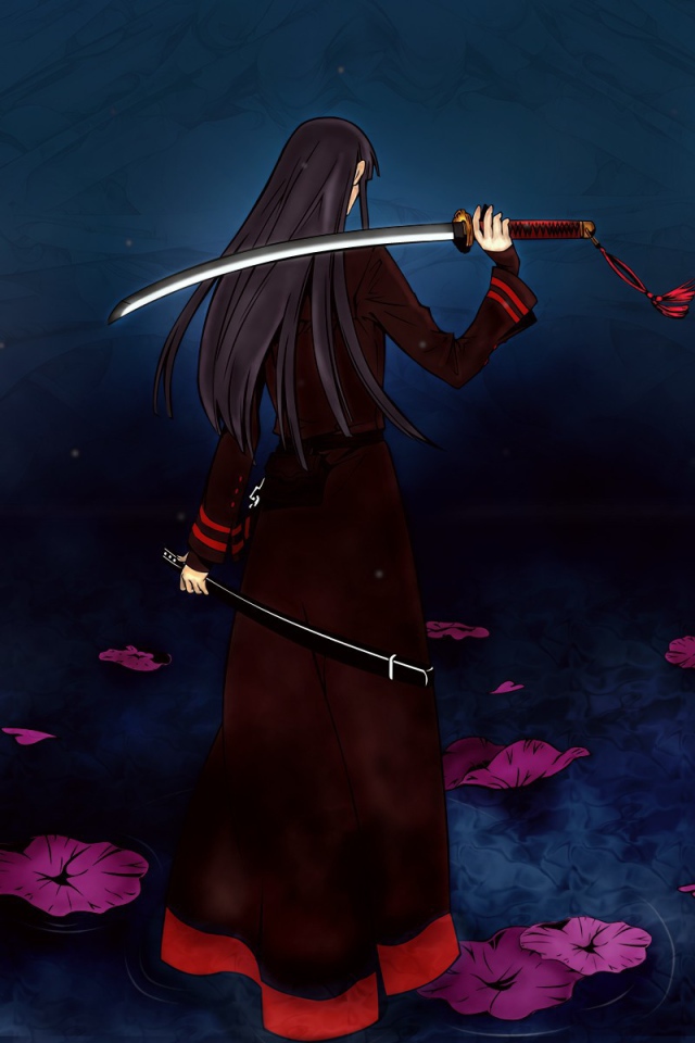 Девушка на воде с мечом