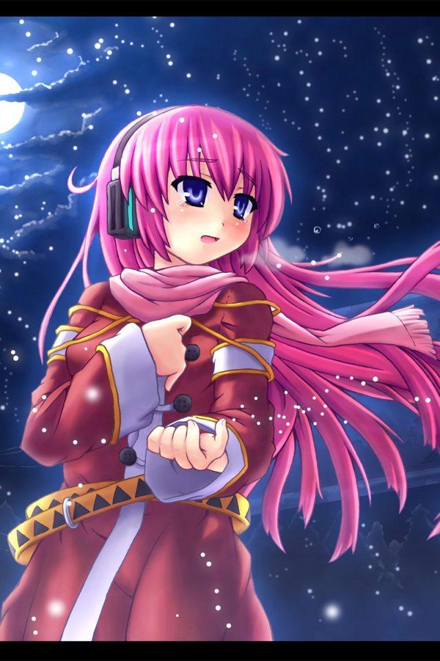 Девочка зимней ночью