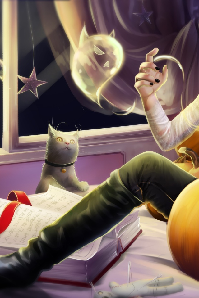 Парень празднует хелоуин