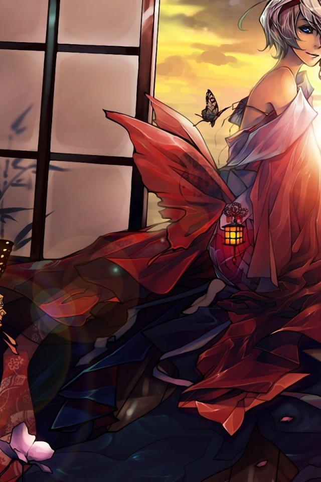 Девушка и бабочки