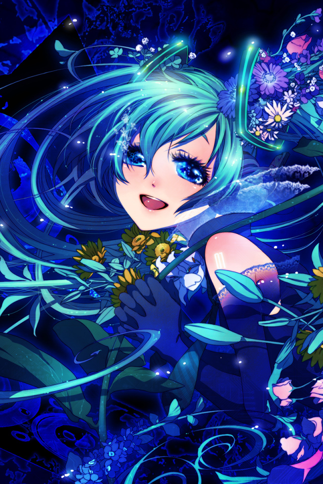 Хатсуне в цветках