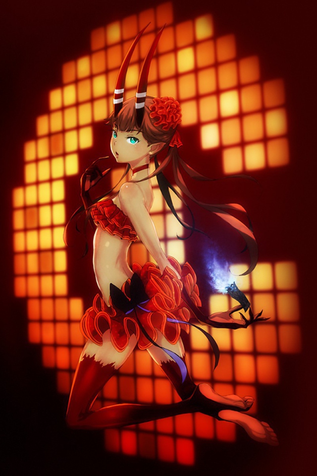 Аниме девочка с рогами