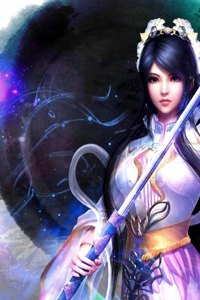 Японка с синими волосами