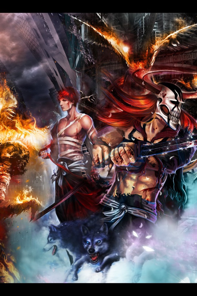 Человек и огненные монстры