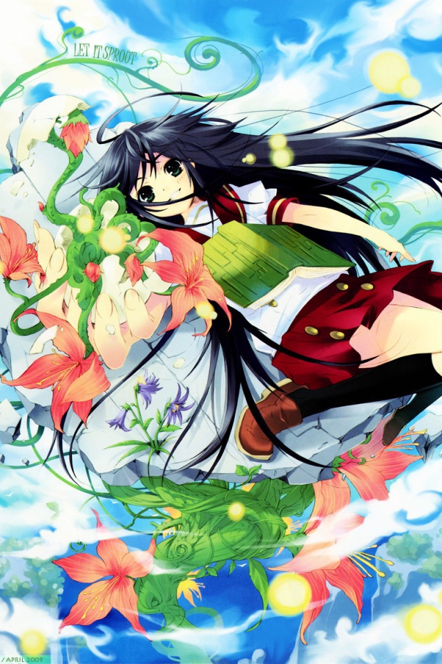 Девочка с книгой в облаках