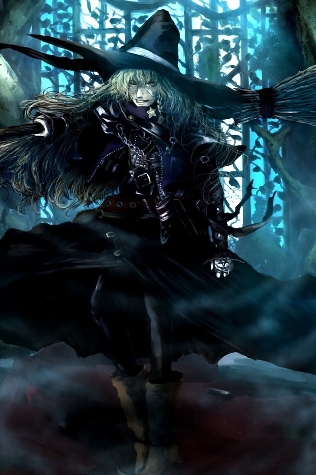 Ведьма с метлой