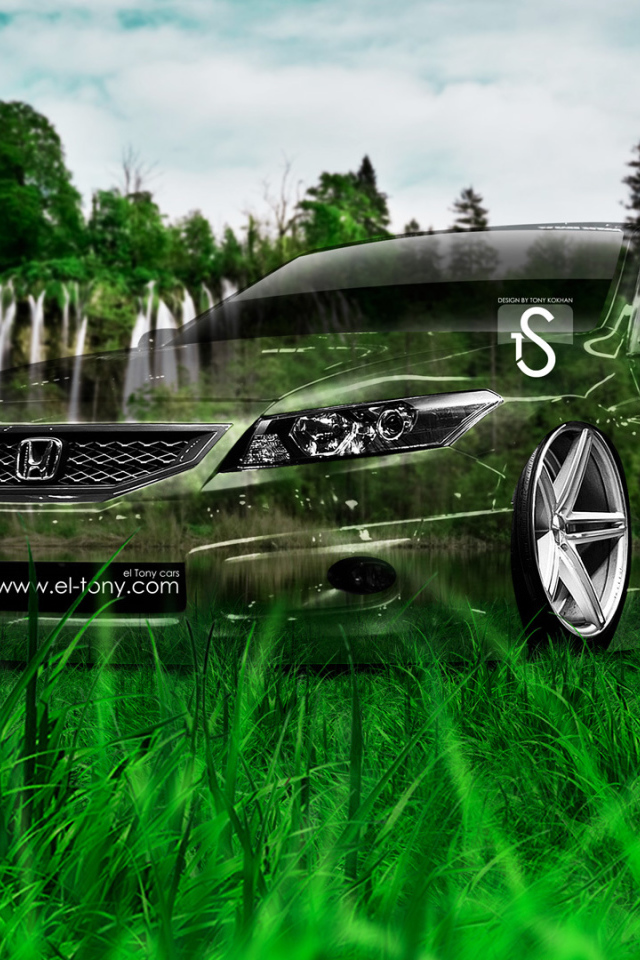 Honda Accord у водопада