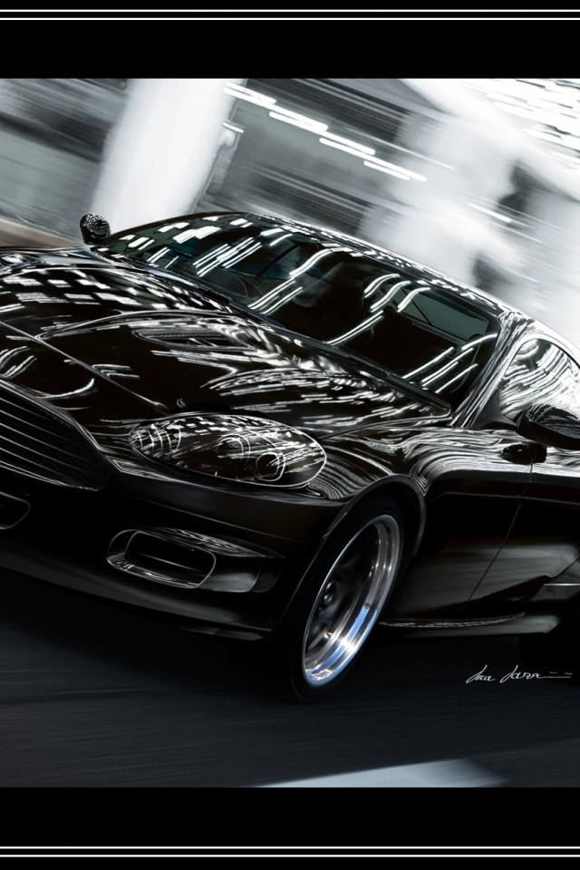 Автомобиль Aston Martin db9 на дороге