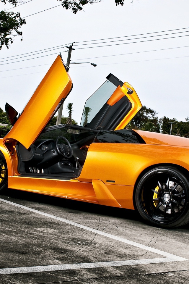 Оранжевый Lamborghini murcielago