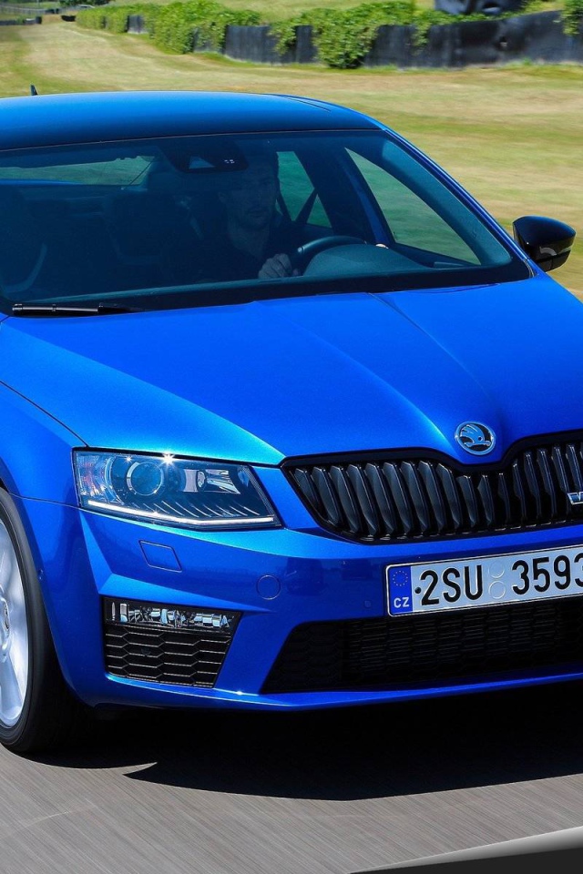 Автомобиль Skoda Octavia 2014 на дороге 