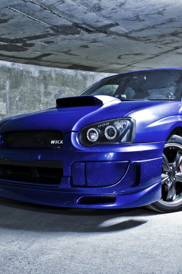 Субару импреза синяя