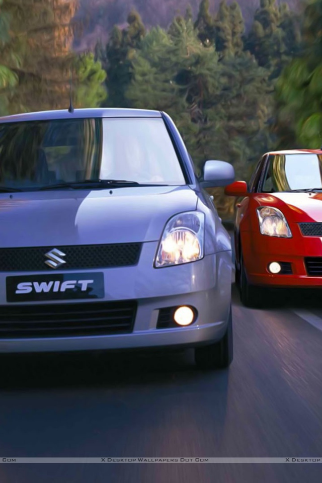 Автомобиль Suzuki Swift на дороге
