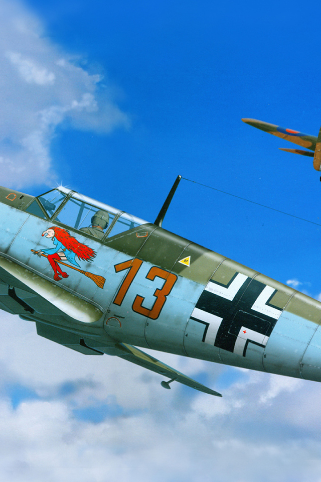 Немецкий самолет в бою