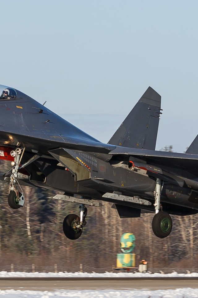 Посадка российского истребителя