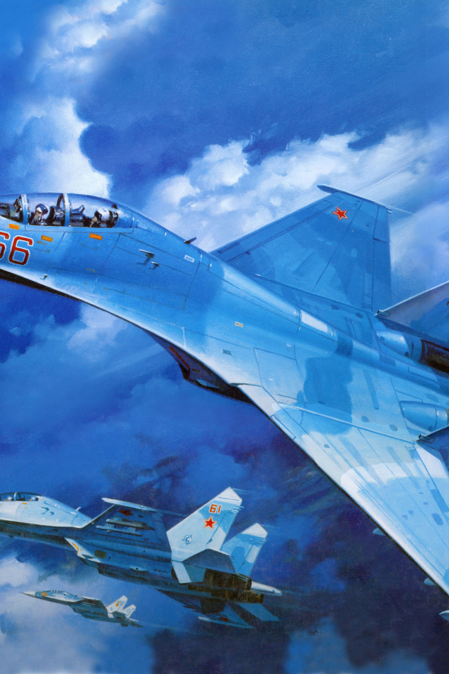 Военный самолет Су-27